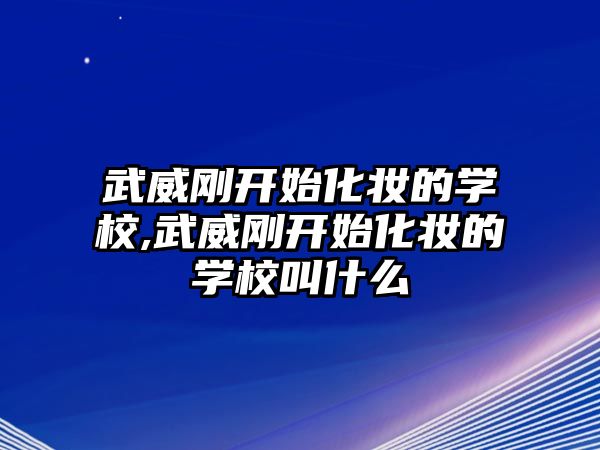 武威剛開始化妝的學(xué)校,武威剛開始化妝的學(xué)校叫什麽